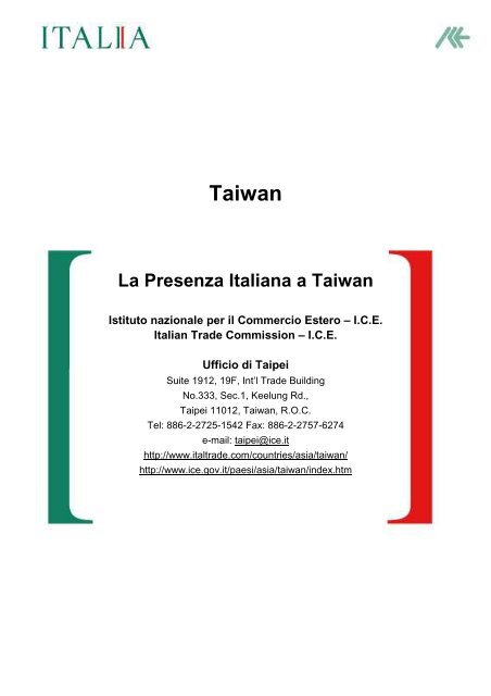 Italian Companies in Taiwan updated 072011 - Ice