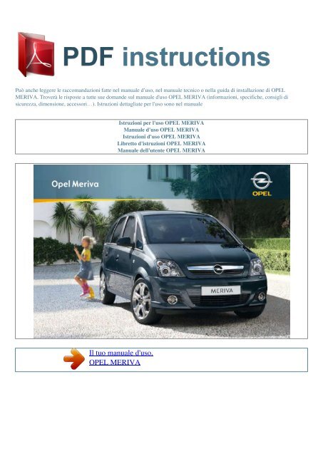 Istruzioni per l'uso OPEL MERIVA - ISTRUZIONI PDF