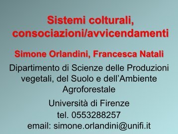 le consociazioni - Dipartimento di Scienze delle Produzioni Vegetali ...