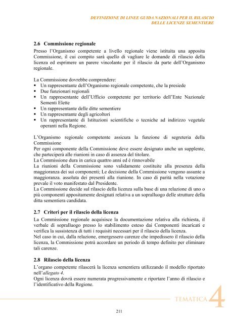 TEMATICA 4 - Regione Umbria - Agricoltura e Foreste