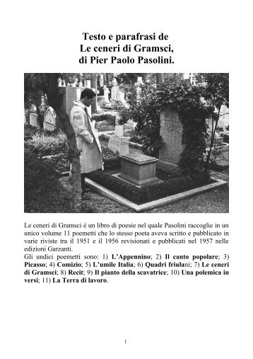 Testo e parafrasi de Le ceneri di Gramsci, di Pier ... - Biagio Carrubba