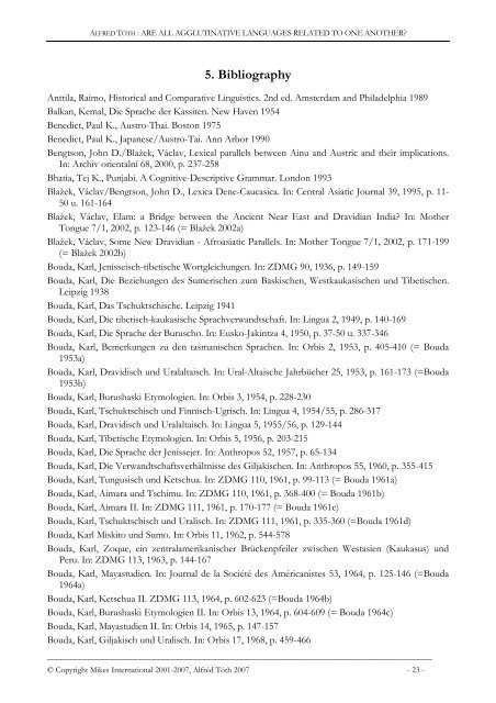 Are all agglutinative languages related to one another?