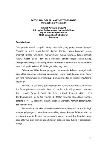 1 PATOFISIOLOGI PRIMARY OSTEOPOROSIS Metabolisme ...