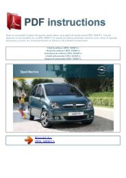 Ghid de utilizare OPEL MERIVA - PDF INSTRUCTIONS