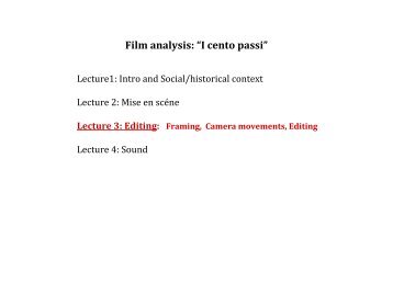 Film analysis: “I cento passi” - WebLearn