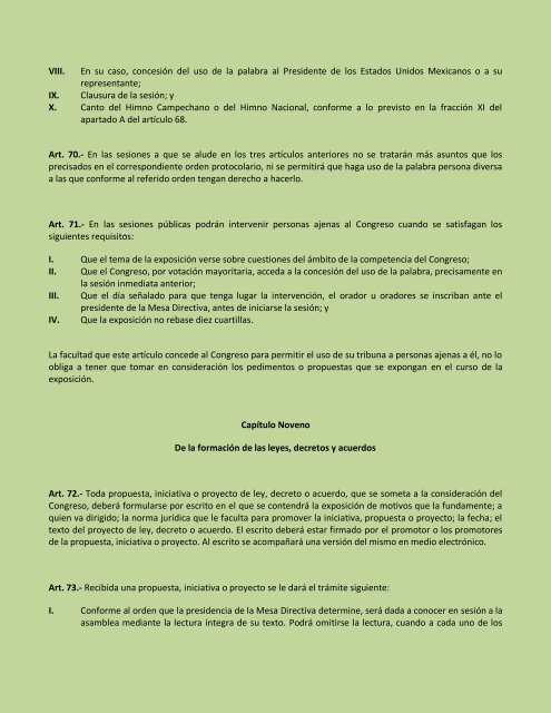 GACETA LEGISLATIVA - Poder Legislativo del Estado de Campeche