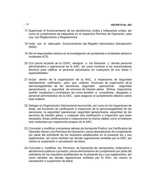 DECRETO No 582. LA ASAMBLEA LEGISLATIVA DE LA ...