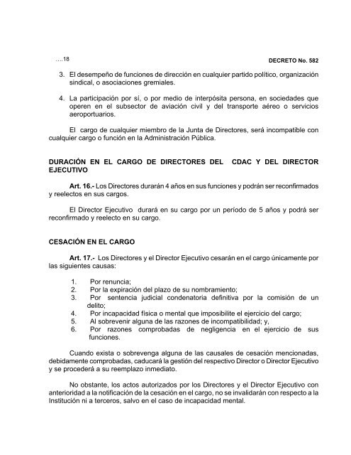 DECRETO No 582. LA ASAMBLEA LEGISLATIVA DE LA ...