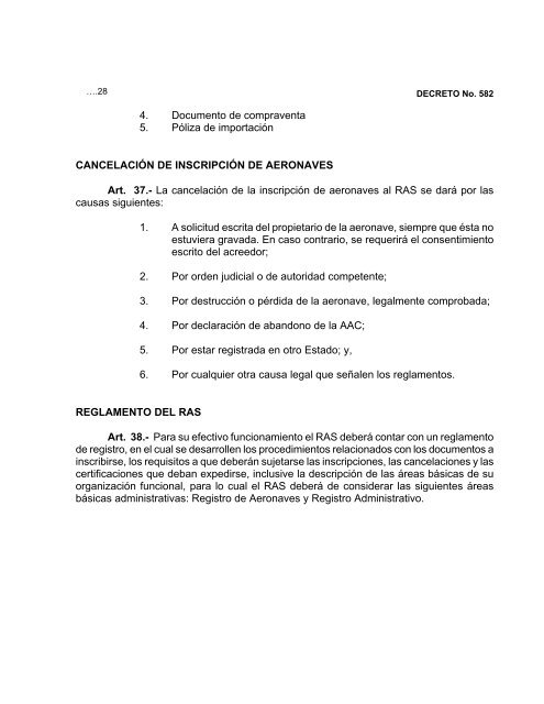 DECRETO No 582. LA ASAMBLEA LEGISLATIVA DE LA ...