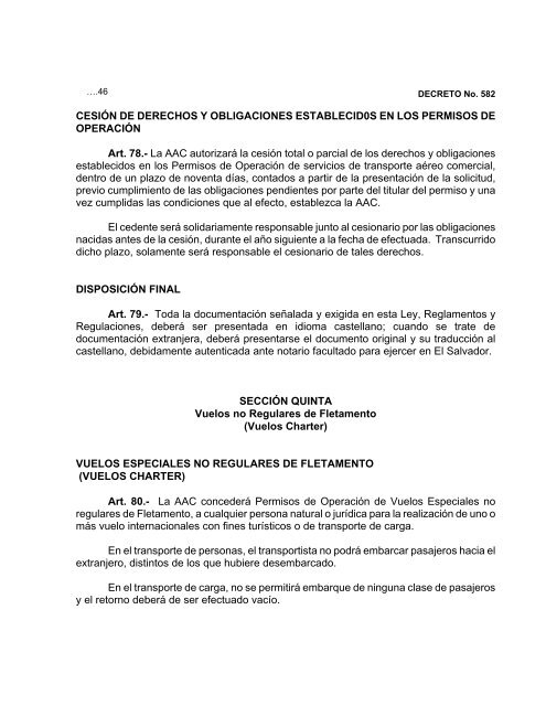 DECRETO No 582. LA ASAMBLEA LEGISLATIVA DE LA ...