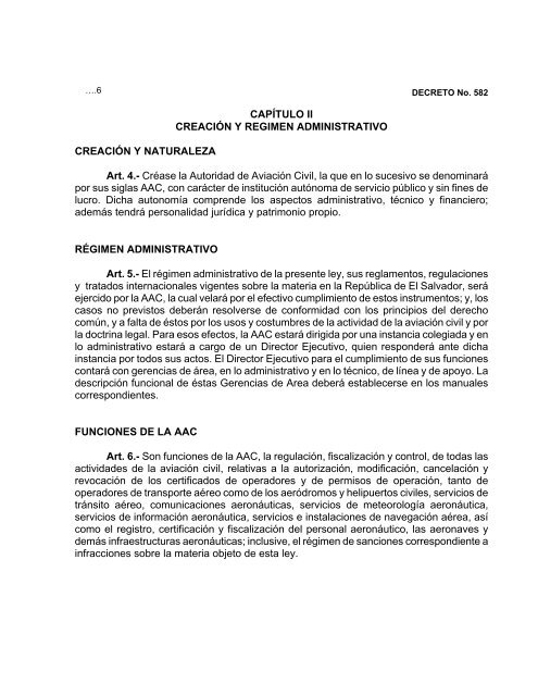 DECRETO No 582. LA ASAMBLEA LEGISLATIVA DE LA ...