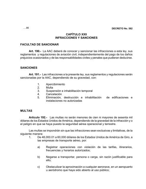 DECRETO No 582. LA ASAMBLEA LEGISLATIVA DE LA ...