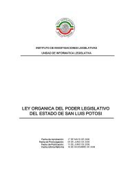 ley organica del poder legislativo del estado de san luis potosi