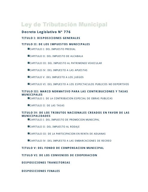 Decreto Legislativo N° 776 - Arrobita Navegante