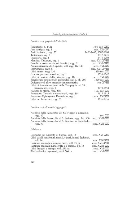 Guida degli Archivi capitolari d'Italia. I - Direzione generale per gli ...