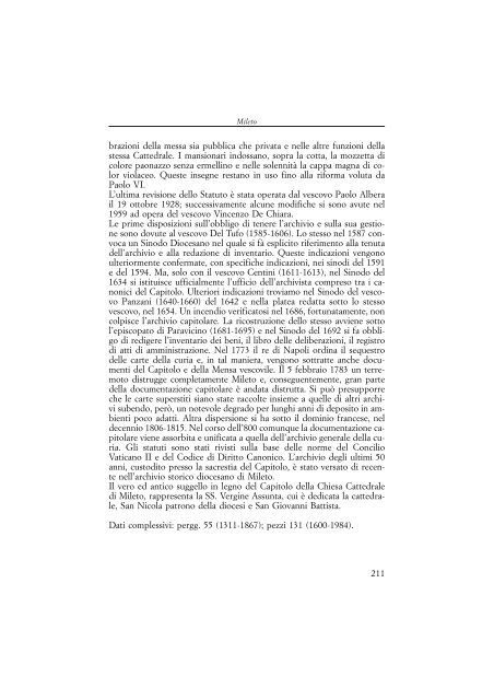 Guida degli Archivi capitolari d'Italia. I - Direzione generale per gli ...