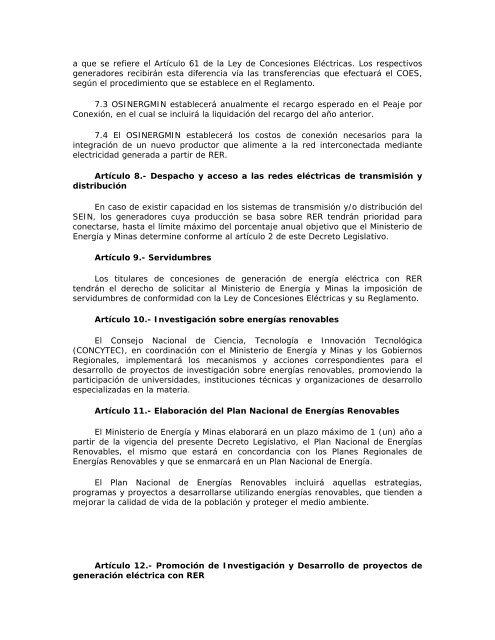 Decreto Legislativo Nº 1002 - Ministerio de Energía y Minas