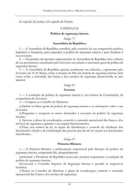 Compilação Legislativa - Autoridade Nacional de Protecção Civil