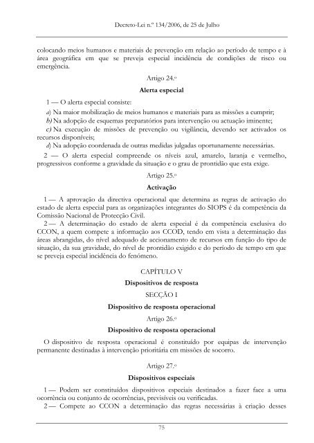 Compilação Legislativa - Autoridade Nacional de Protecção Civil