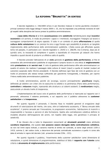 Riforma Brunetta (sintesi)
