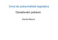 Legislativa - Označování potravin [režim kompatibility]