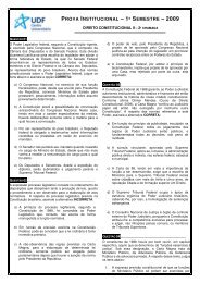 Direito Constitucional II - 2ª chamada - UDF