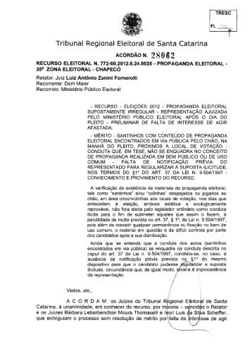 Acórdão n. 28.062, 6.3.2013, Relator Juiz Luiz Antônio Zanini ...