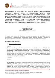 Documento di rettifica disciplinare di gara e relativi allegati Torelli ...