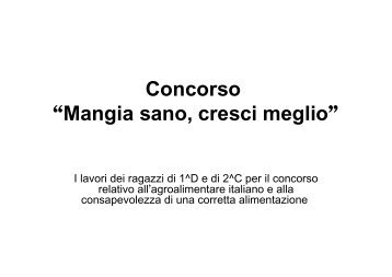 Concorso "Mangia sano cresci meglio - Istituto Comprensivo Anzola ...