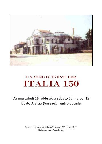 150°_Cartella-stampa.pdf - Comune di Busto Arsizio