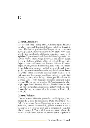 Cabanel, Alexandre Cabaret Voltaire Storia dell'arte Einaudi - Artleo.It
