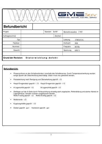 Befundbericht - GME Serv