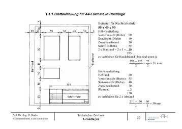 1.1.1 Blattaufteilung für A4-Formate in Hochlage Beispiel für ...