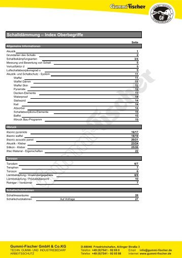07 Schalldämmung - Gummi-Fischer GmbH & Co.KG