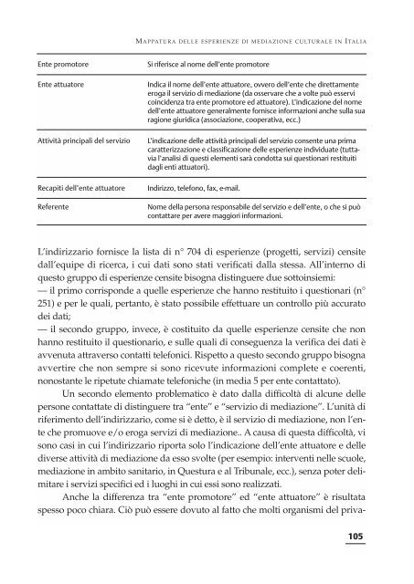 indagine sulla mediazione culturale in italia - Integrazione Migranti