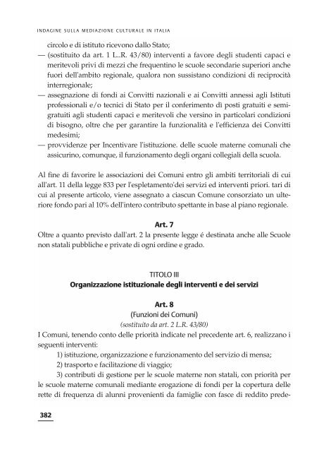 indagine sulla mediazione culturale in italia - Integrazione Migranti