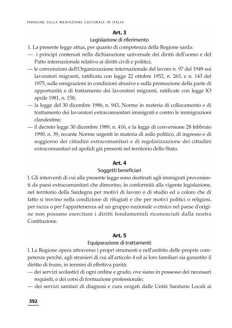 indagine sulla mediazione culturale in italia - Integrazione Migranti