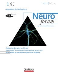 Neuroforum 3/03 - Neurowissenschaftliche Gesellschaft eV