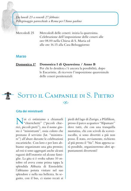 Bollettino Parrocchiale di Ascona - Parrocchia di Ascona
