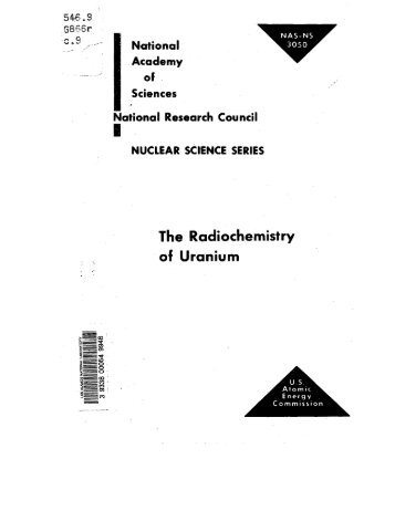 THE RADIOCHEMISTRY OF URANIUM