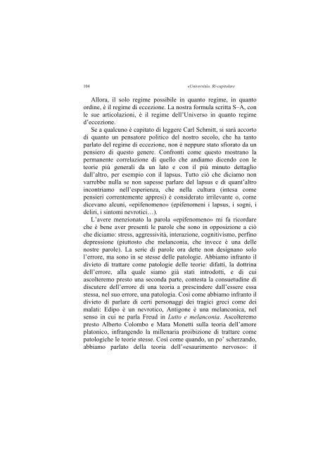 «UNIVERSITÀ». RI-CAPITOLARE - 1997 - Società Amici del Pensiero