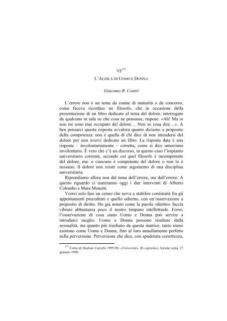 «UNIVERSITÀ». RI-CAPITOLARE - 1997 - Società Amici del Pensiero