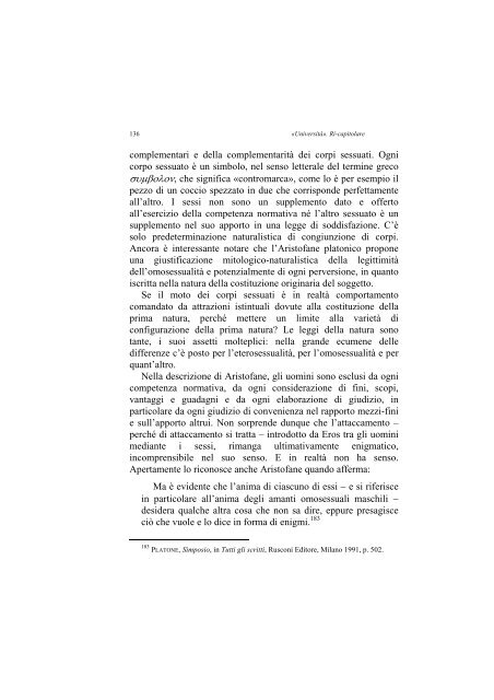 «UNIVERSITÀ». RI-CAPITOLARE - 1997 - Società Amici del Pensiero