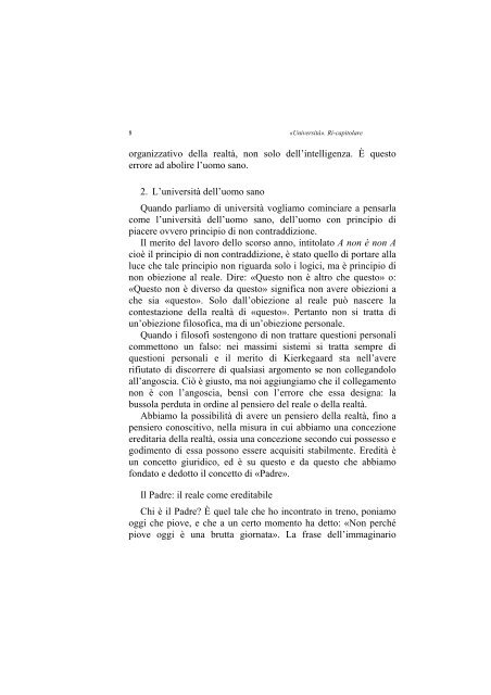 «UNIVERSITÀ». RI-CAPITOLARE - 1997 - Società Amici del Pensiero