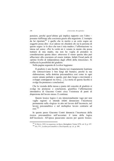 «UNIVERSITÀ». RI-CAPITOLARE - 1997 - Società Amici del Pensiero