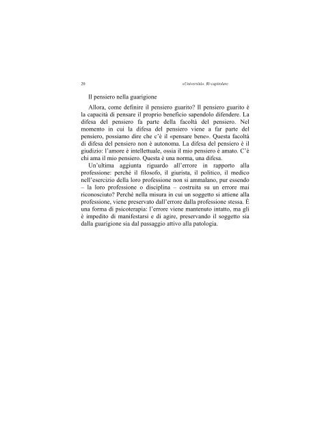 «UNIVERSITÀ». RI-CAPITOLARE - 1997 - Società Amici del Pensiero