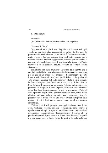 «UNIVERSITÀ». RI-CAPITOLARE - 1997 - Società Amici del Pensiero