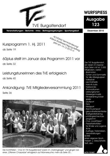 WURFSPIESS Ausgabe 123 - TVE Burgaltendorf