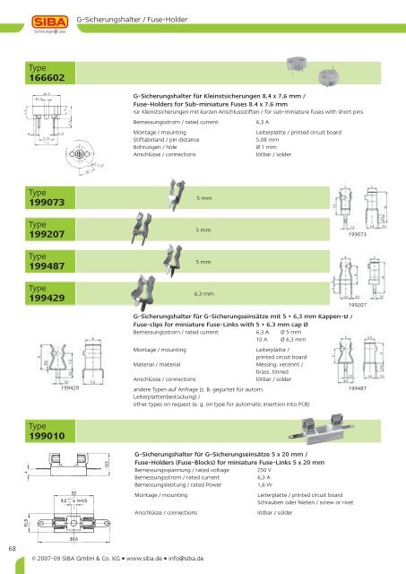 Geräteschutzsicherungen Miniature Fuses - AlHof