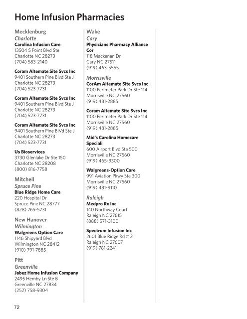 Retail Pharmacies - Blue Cross and Blue Shield of North Carolina